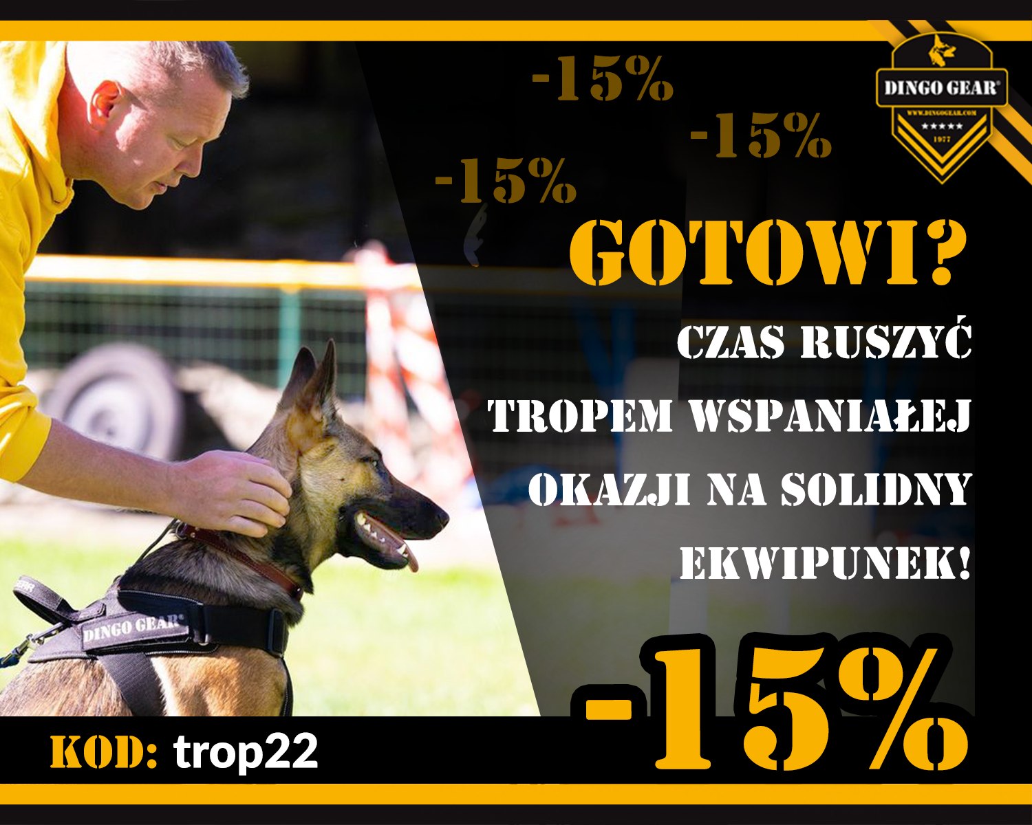 Wykorzystuj solidny ekwipunek od nas i szkol swoje psy.