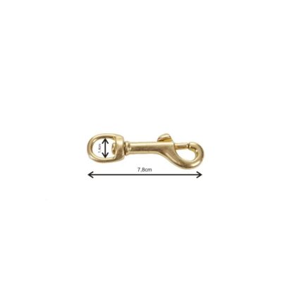 Karabińczyk pełny mosiądz długość - 7,8cm;  ucho - 1,4cm