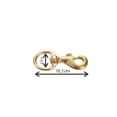 Karabińczyk pełny mosiądz długość - 10,2cm; ucho - 2,5cm