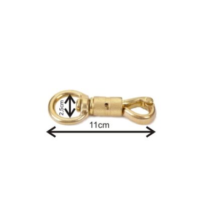 Karabińczyk pełny mosiądz, super mocny, długość - 11cm; ucho - 2,5cm