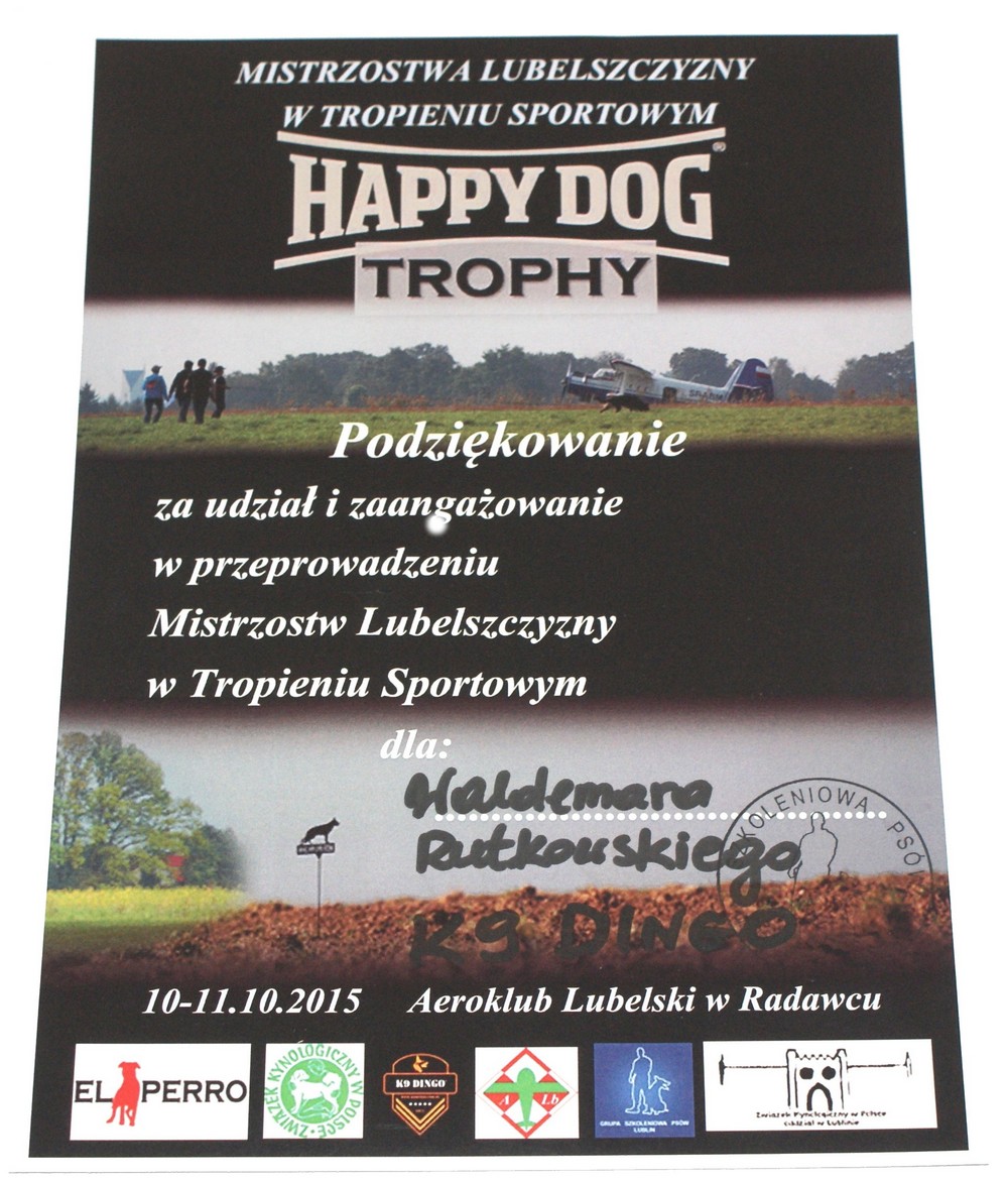 Mistrzostwa Lubelszczyzny w Tropieniu Sportowym 10-11.10.2015r.